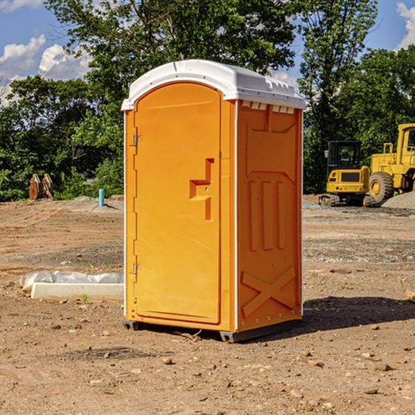 how often are the portable restrooms cleaned and serviced during a rental period in McGovern